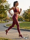 Victorias Secret Sport Seamless High Rise Red Currant Tights, Size XS