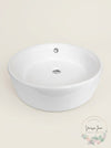 Eago EAGO 15.75-in White Round Counter Top Vessel Sink BA129