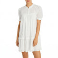 Aqua Puff Sleeve Trapeze Dress, Size Small