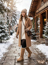 Michael Kors Sandy Quilted pieced Tall Boots khaki suede fur sherpa,Size  6