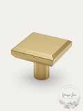 Franklin Brass Brushed Brass 1-1/8” Simple Chamfered Square Knob- 10 Pk P40847K