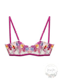 Fleur du Mal Orchid Embroidery Bralette, Size Small