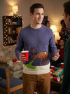 Alex Stevens Mens Reindeer Hangover Ugly Christmas Sweater, Size Small