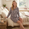 Miss Elaine Printed Fleece Short Zip-up Robe