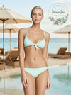ZINKE Womens Front Tie Triangle Bikini Top,Size Medium