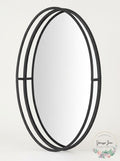 StyleWell Medium Oval Black Metal Classic Accent Mirror With Deep-Set Frame (30