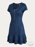 Rosie Harlow Juniors Zip-Front Fit & Flare Dress, Size Medium