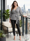 City Chic My Desire Check Print Wrap Top, Size Medium