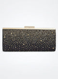 INC International Concepts Black Studded Carolyn Clutch Bag