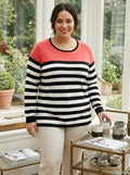 Calvin Klein Plus Size Colorblocked Striped Sweater, Size XL