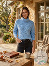 Cliche  Womens Blue Long Sleeve Turtle Neck Sweater M
