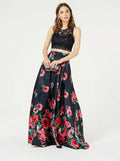 Sequin Hearts Juniors 2-Pc. Sequined Lace and Floral Gowns,Size 9