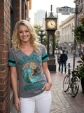NBA Vancouver Grizzlies Adult Women G34Her Triple Play Tee, Small, Heather Grey