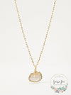 Aqua Shell & Cultured Freshwater Pearl Pendant Necklace