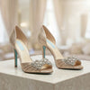 Betsey Johnson Women's Gown Pump Genuine Leather Women Shoes Blue, Size  8