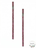 International Concepts Hematite-Tone Pave Stick Linear Drop Earrings