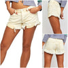 Free People Loving Good Vibrations Cotton Frayed Denim Shorts