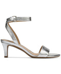 Naturalizer Women's Ankle Strap Sandals, Soft Silver Leather, Size 7