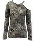 Inc Asymmetrical Animal-Print Top, Size Large