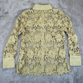 Adiva Embroidered Crochet Mesh Blouse Sheer Color Grass, Medium