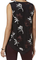 Alfani Womens Embroidered Sleeveless Blouse Top, Black, Small