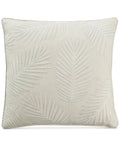 Lacourte Palm Leaf Velvet Applique 20 x 20 Decorative Pillow – White