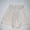 Monteau Big Girls Linen Scallop Hem Shorts, Size Small