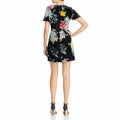 French Connection Womens Wilma Devore Burnout Velvet Minidress, Size 10 - Black