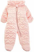 S Rothschild & Co Baby Girls Hooded Quilted-Heart Footed Pram, Size 6/9 Months