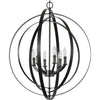 Progress Lighting Equinox Collection Black Six-Light Sphere Pendant