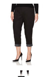 Slim-Sation Women's Plus Size Wide Band Pull On Boyfriend Crop Pant, Size 24W