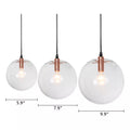 By LamQee 9.9 In. Dia 1-Light Rose Gold Globe Mini Pendent With Clear Glass