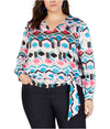 I-n-c Womens Honeycomb Wrap Blouse, Size 2X