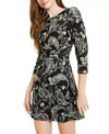 Be Bop Juniors Paisley Twist-Front Dress, Black Size XL