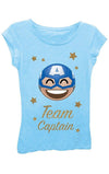 Marvel Little Girl's Team Captain Kawaii Short Sleeve Tee, Cancun, Size 4