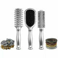9PC Glitterati Culture Hair Styling Set Pro Round Styling Anti Static Paddle