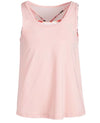 Ideology Girls Mesh Back Layered Look Tank Top Satin Pink S (7/8)