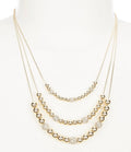 Anne Klein Gold-Tone Pave Fireball & Bead Layered Necklace, 16 + 3" Extender"