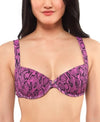 Jessica Simpson Snakecharmer Cross Front Underwire Bikini Bra, Size XL
