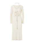 Nicholas Luisa Ruched Cutout MIDI Dress, Size Large