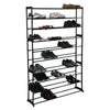 Simplify 10-Tier 50 Pair Shoe Organizer Rack in Black Finish
